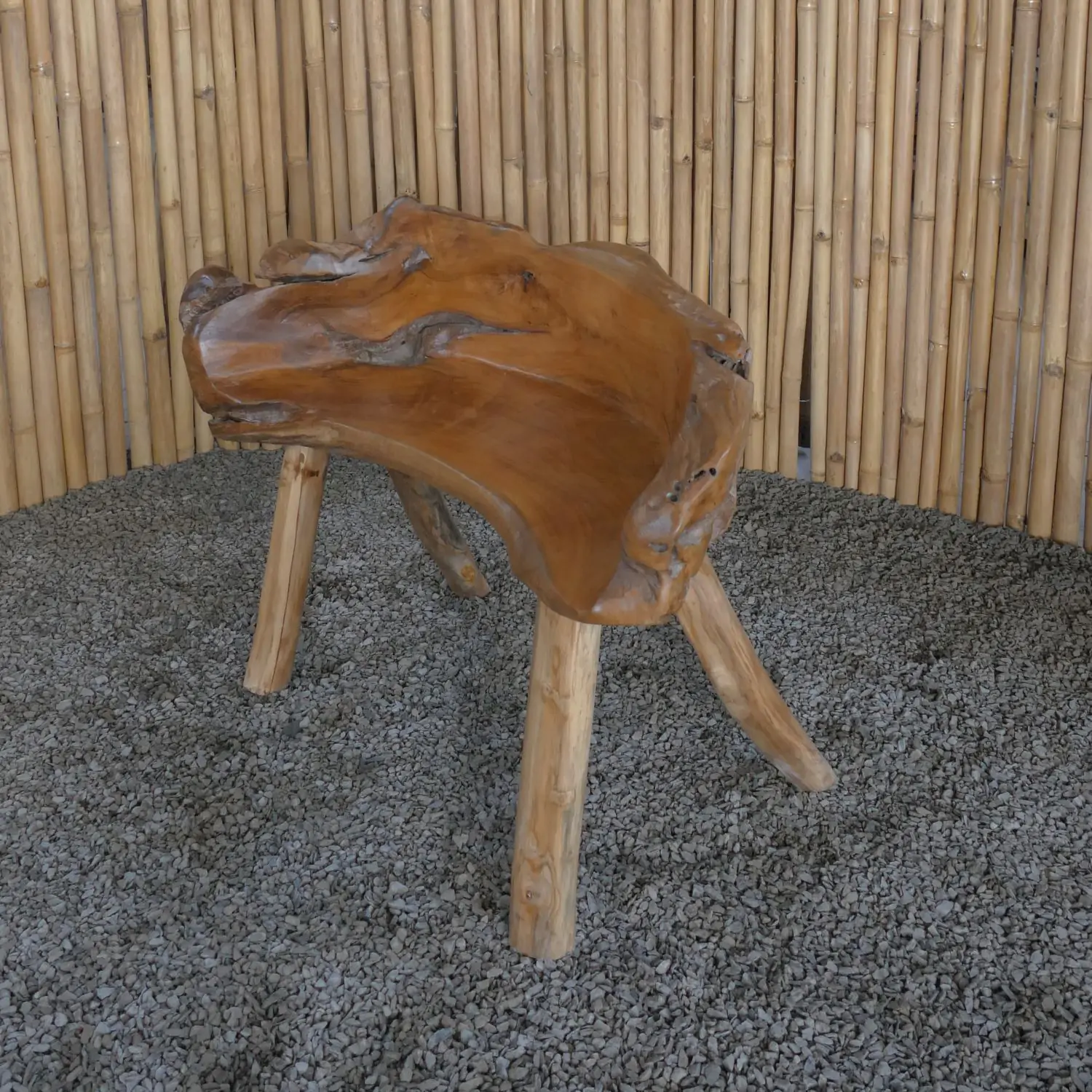  Product image 3 of the product “Garden Bench, made from unique teak root, approx. 110cm Length. The shape may vary. ”